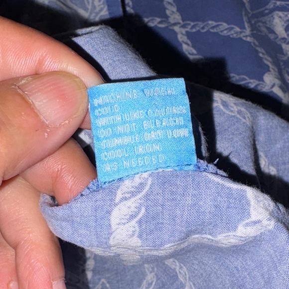 Gently Loved **Rare Print** Nautical Blue Button-Up Shirt by J. Mclaughlin - Picture 8 of 9